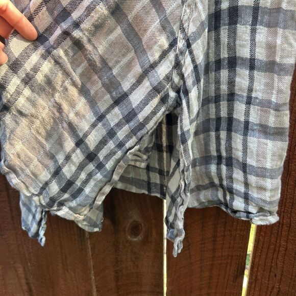 Flax Designs Linen Artistic Tunic Plaid Oversize Size Small P Brown - Picture 9 of 13